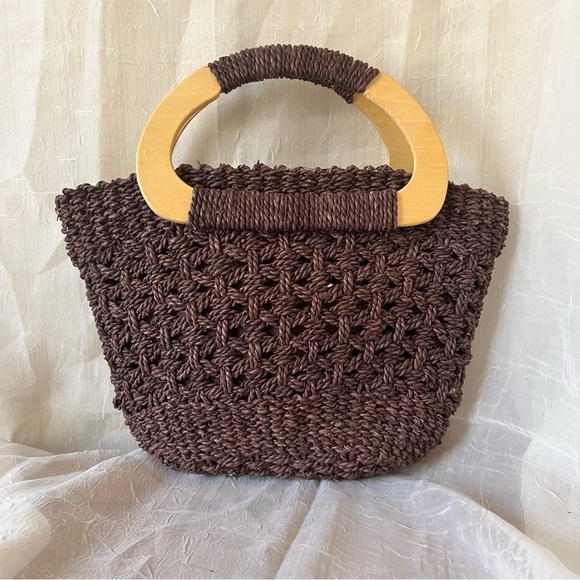 White Stag Paper Straw Handbag Bundle of 2, Brown & Toast, NWT, Boho Beach Bags - Picture 3 of 9